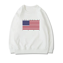 Load image into Gallery viewer, USA Letter print New women fashion Long Sleeve Hoodie Sweatshirt Harajuku Jumper Hooded Pullover Casual Loose White chic Tops
