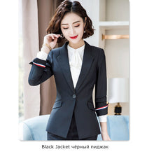 Load image into Gallery viewer, Blazer and Skirt Set with Pockets Elegant Slim Fit Blazer+Skirt 2 Pieces Formal Career Skirt Suits Office Clothes 889820
