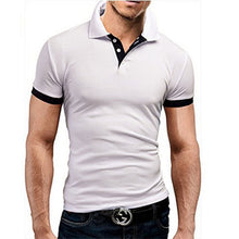 Load image into Gallery viewer, Summer short Sleeve Polo Shirt men Turn-over Collar fashion casual Slim Breathable Solid Color Business men's polo shirt
