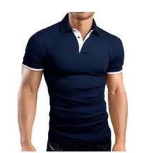 Load image into Gallery viewer, Summer short Sleeve Polo Shirt men Turn-over Collar fashion casual Slim Breathable Solid Color Business men's polo shirt
