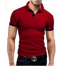 Load image into Gallery viewer, Summer short Sleeve Polo Shirt men Turn-over Collar fashion casual Slim Breathable Solid Color Business men's polo shirt
