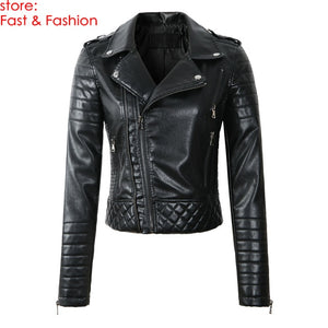 2020 New Fashion Women Spring Autumn Soft Faux Leather Jackets Lady Motorcyle Zippers Biker Blue Coats Black Outerwear Hot Sale