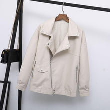 Load image into Gallery viewer, Fitaylor Autumn Women Faux Leather Jacket Casual Loose Soft Pu Motorcycle Punk Leather Coat Female Zipper Rivet Outerwear

