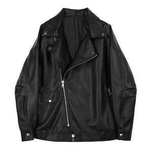 Fitaylor Autumn Women Faux Leather Jacket Casual Loose Soft Pu Motorcycle Punk Leather Coat Female Zipper Rivet Outerwear