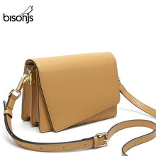 Load image into Gallery viewer, BISONJS brand fashion women shoulder bag Cow Leather ladies bag  Satchel women messenger bags Small Crossbody Bag B1631
