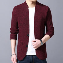 Load image into Gallery viewer, Sweater Cardigan Men's 2019 Spring and Autumn New Single-breasted Slim Wool Knit V-neck Cardigan Jacket High Quality
