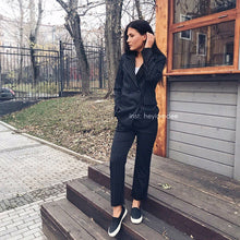 Load image into Gallery viewer, Work Pant Suits OL 2 Piece Sets Double Breasted Striped Blazer Jacket &amp; Zipper Trousers Suit For Women Set Feminino Spring
