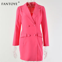 Load image into Gallery viewer, Fantoye Women White Blazer Coat Fashion V Neck Long Sleeve Office Ladies Blazer Suits 2019 Autumn Jacket Women's Tops Outerwear
