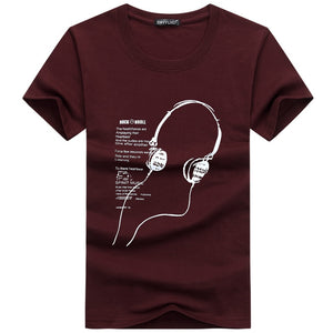SWENEARO 2019 Summer Men T-Shirts Plus Size 4XL-5XL Tee Shirt Short Long line headset cartoon printing Men's Clothing Tee Shirt
