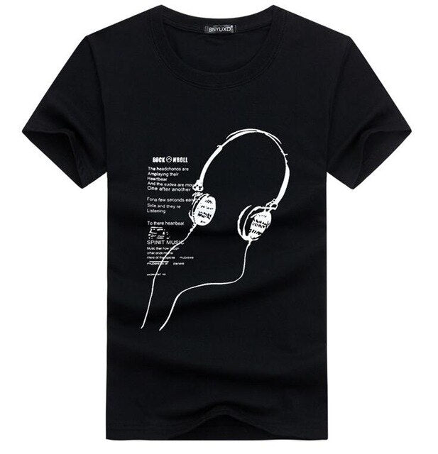 SWENEARO 2019 Summer Men T-Shirts Plus Size 4XL-5XL Tee Shirt Short Long line headset cartoon printing Men's Clothing Tee Shirt