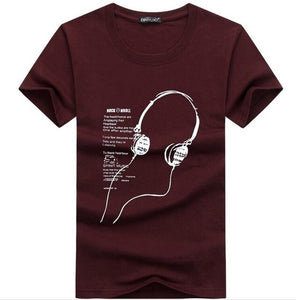 SWENEARO 2019 Summer Men T-Shirts Plus Size 4XL-5XL Tee Shirt Short Long line headset cartoon printing Men's Clothing Tee Shirt