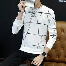 Load image into Gallery viewer, Spring and Autumn New men's printed long-sleeved T-shirt teen round neck bottom top fashion casual men's clothing
