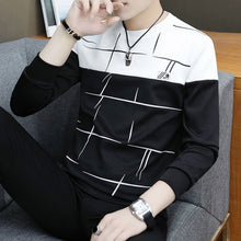 Load image into Gallery viewer, Spring and Autumn New men's printed long-sleeved T-shirt teen round neck bottom top fashion casual men's clothing
