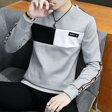 Load image into Gallery viewer, Spring and Autumn New men's printed long-sleeved T-shirt teen round neck bottom top fashion casual men's clothing

