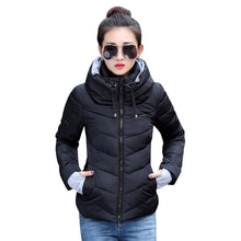 Load image into Gallery viewer, 2019 Winter Jacket women Plus Size Womens Parkas Thicken Outerwear solid hooded Coats Short Female Slim Cotton padded basic tops
