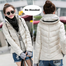 Load image into Gallery viewer, 2019 Winter Jacket women Plus Size Womens Parkas Thicken Outerwear solid hooded Coats Short Female Slim Cotton padded basic tops
