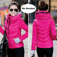 Load image into Gallery viewer, 2019 Winter Jacket women Plus Size Womens Parkas Thicken Outerwear solid hooded Coats Short Female Slim Cotton padded basic tops

