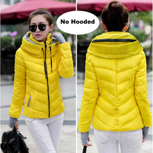 Load image into Gallery viewer, 2019 Winter Jacket women Plus Size Womens Parkas Thicken Outerwear solid hooded Coats Short Female Slim Cotton padded basic tops
