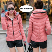 Load image into Gallery viewer, 2019 Winter Jacket women Plus Size Womens Parkas Thicken Outerwear solid hooded Coats Short Female Slim Cotton padded basic tops
