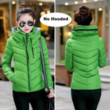 Load image into Gallery viewer, 2019 Winter Jacket women Plus Size Womens Parkas Thicken Outerwear solid hooded Coats Short Female Slim Cotton padded basic tops
