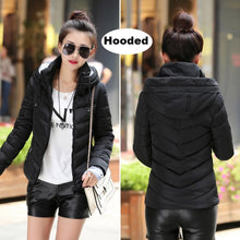 Load image into Gallery viewer, 2019 Winter Jacket women Plus Size Womens Parkas Thicken Outerwear solid hooded Coats Short Female Slim Cotton padded basic tops
