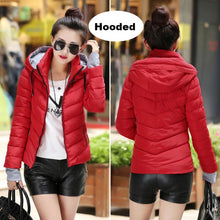 Load image into Gallery viewer, 2019 Winter Jacket women Plus Size Womens Parkas Thicken Outerwear solid hooded Coats Short Female Slim Cotton padded basic tops
