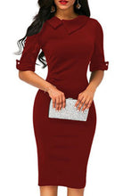 Load image into Gallery viewer, New Spring  Half Sleeve Full Solid Dress Ladies Casual Women Dresses Office Lady Formal Business Work Party Sheath Dress
