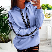 Load image into Gallery viewer, 2019 Women Autumn Sweatshirt Women Long Sleeve Solid Hooded Pullover Tops Blouse Letter Print Hoodies Women Plus Size 5XL ##1
