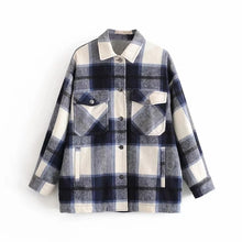 Load image into Gallery viewer, autumn red Plaid coats and jackets women streetwear fashion Long Sleeve office jackets coats Oversized Outerwear 2019
