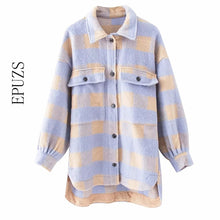 Load image into Gallery viewer, autumn red Plaid coats and jackets women streetwear fashion Long Sleeve office jackets coats Oversized Outerwear 2019
