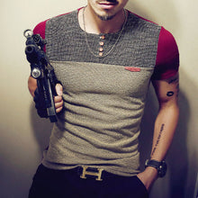 Load image into Gallery viewer, 2020 Summer Fashion Men's T Shirt Casual Patchwork Short Sleeve Men T-Shirt Mens Clothing Casual Slim Fit Hip-Hop Top Tees 5XL
