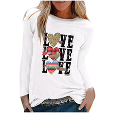 Load image into Gallery viewer, Winter Tshirt Womens Casual Print Shirts O-neck Long Sleeve Top Loose T-shirt 3xl Basic Clothing Camisas De Moda Mujer 2020
