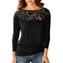 Load image into Gallery viewer, full sleeves top for women Ladies blouse 2020 Fashion Lace Round Neck Long Sleeve Shirt Blouse Hollow out blusa mujer elegante
