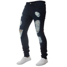 Load image into Gallery viewer, Mens Ripped Jeans Casual Skinny slim Fit Denim Pants Biker Hip Hop Jeans with sexy Holel Skinny Distressed Jeans Denim Pants
