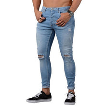 Load image into Gallery viewer, Mens Ripped Jeans Casual Skinny slim Fit Denim Pants Biker Hip Hop Jeans with sexy Holel Skinny Distressed Jeans Denim Pants
