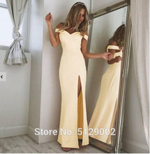 Load image into Gallery viewer, Women&#39;s 2020 Off Shoulder Side Split Slim Evening Maxi Mermaid Long Dress Sexy Lady Formal Gown YSAN306
