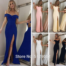 Load image into Gallery viewer, Women&#39;s 2020 Off Shoulder Side Split Slim Evening Maxi Mermaid Long Dress Sexy Lady Formal Gown YSAN306

