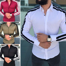 Load image into Gallery viewer, Plain Men Formal Shirts Business Dress Wedding Long Sleeve Slim Fit Top Patchwork HOT
