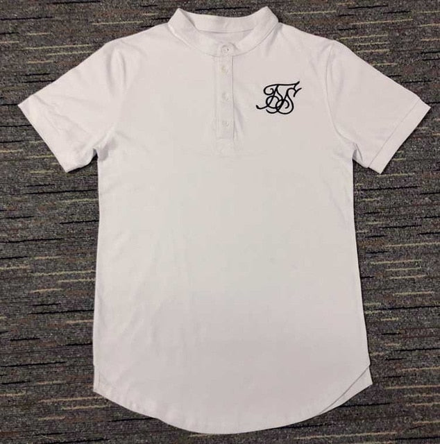 New 2019 Men Brand Fashion Summer Kanye West Sik Silk Men Casual Hip Hop Irregular cut Button Short Sleeved T-shirt Black White