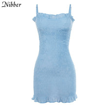 Load image into Gallery viewer, Nibber summer Elegant club bodycon mini dresses womens Beach leisure vacation party night lace up stretch Slim Soft dress mujer
