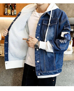 Autumn New Hooded Denim Jacket Men's Men's Hip Hop Men's Retro Denim Jacket Street Casual Bomber Jacket Harajuku Fashion Coat