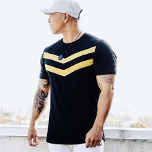 Load image into Gallery viewer, New Men T-shirt Cotton Short Sleeves black Undershirt Male Solid stripe Mens Tee Summer Brand Clothing Homme camiseta masculina
