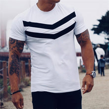 Load image into Gallery viewer, New Men T-shirt Cotton Short Sleeves black Undershirt Male Solid stripe Mens Tee Summer Brand Clothing Homme camiseta masculina
