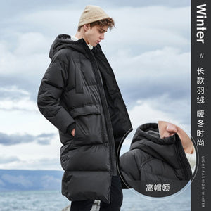 SEMIR 2019 New Clothing Winter Down Jacket Men Business Long Thick Winter Coat Men Solid Fashion Outerwear Warm Long Coat Man