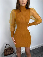 Load image into Gallery viewer, Fashion Women Bodycon Mini Dess Elegant Mesh Sheer Long Sleeve Slim Stretch Ladies Dresses Party Club Dames Vestidos Streetwear
