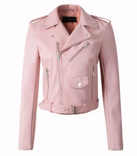 Load image into Gallery viewer, New Arrival 2020 brand Winter Autumn Motorcycle leather jackets yellow leather jacket women leather coat  slim PU jacket Leather
