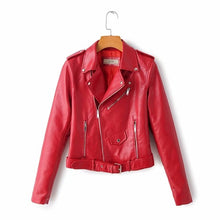 Load image into Gallery viewer, New Arrival 2020 brand Winter Autumn Motorcycle leather jackets yellow leather jacket women leather coat  slim PU jacket Leather
