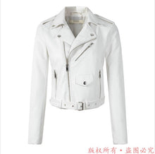 Load image into Gallery viewer, New Arrival 2020 brand Winter Autumn Motorcycle leather jackets yellow leather jacket women leather coat  slim PU jacket Leather
