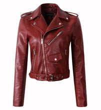 Load image into Gallery viewer, New Arrival 2020 brand Winter Autumn Motorcycle leather jackets yellow leather jacket women leather coat  slim PU jacket Leather
