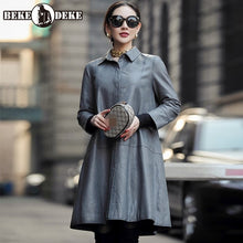 Load image into Gallery viewer, Luxury Elegant 100% Genuine Leather Long Jacket Female Spring Loose Sheepskin Windbreakers Streetwear Party Office Lady Overcoat

